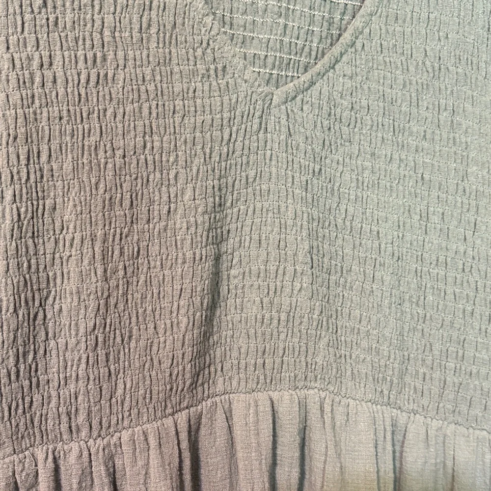Sage Green V-Neck Tiered Maxi Dress with Flutter Sleeves - Picture 3 of 10